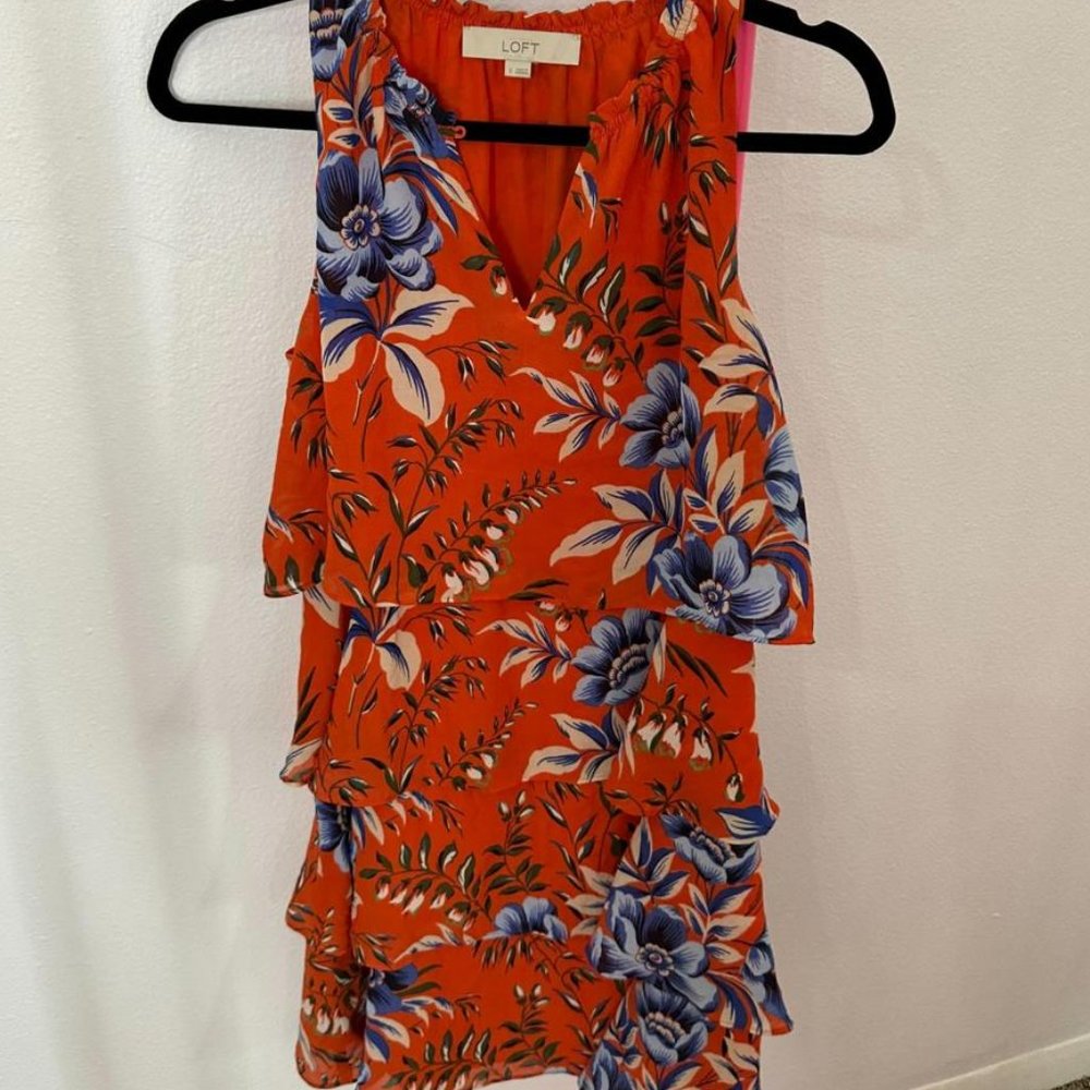 LOFT FLORAL DRESS- SIZE‎ S